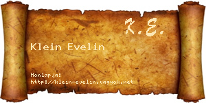 Klein Evelin névjegykártya